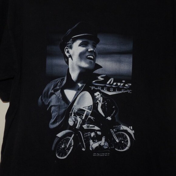 Unbranded Elvis Presley On Motorcycle TShirt Unsized - Picture 2 of 4
